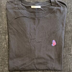 John Elliott Charcoal Tee with Pink and Purple Butterfly